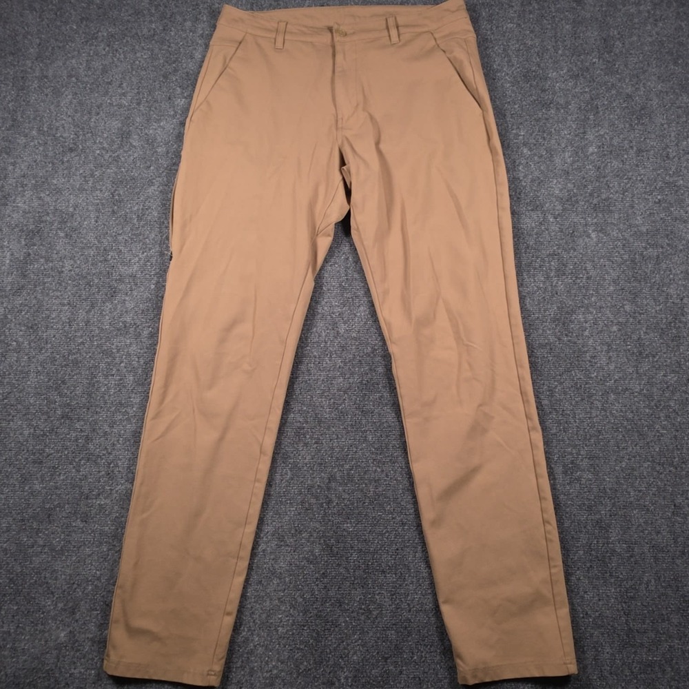 BYLT Everyday Pant 2.0 Pant Mens 33x32* Tan Chino Flat Front Slim Fit READ